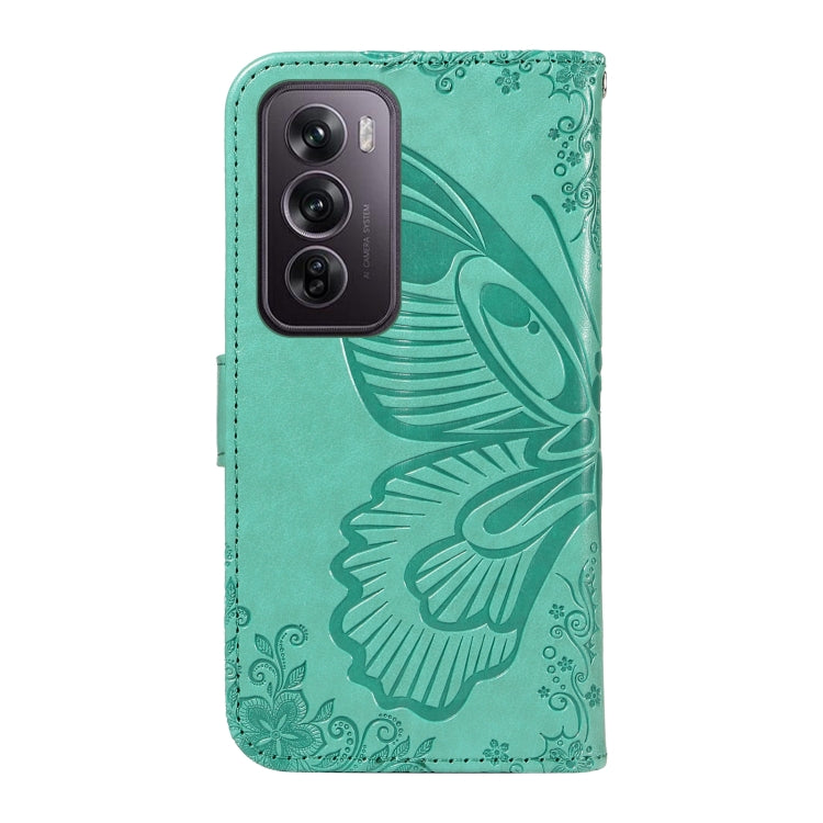 For OPPO Reno12 Pro 5G Global Swallowtail Butterfly Embossed Leather Phone Case
