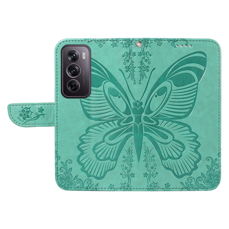 For OPPO Reno12 Pro 5G Global Swallowtail Butterfly Embossed Leather Phone Case