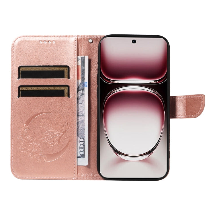 For OPPO Reno12 Pro 5G Global Swallowtail Butterfly Embossed Leather Phone Case
