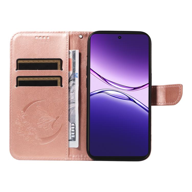 For OPPO A5 Pro 5G Global Swallowtail Butterfly Embossed Leather Phone Case