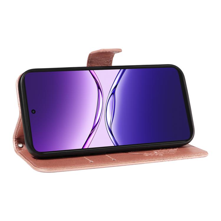 For OPPO A5 Pro 5G Global Swallowtail Butterfly Embossed Leather Phone Case