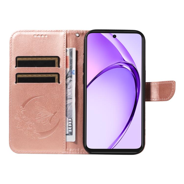 For OPPO A3 5G Global / A60 5G Swallowtail Butterfly Embossed Leather Phone Case