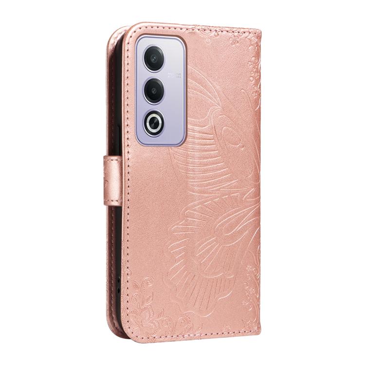 For OPPO K12X 5G Global Swallowtail Butterfly Embossed Leather Phone Case