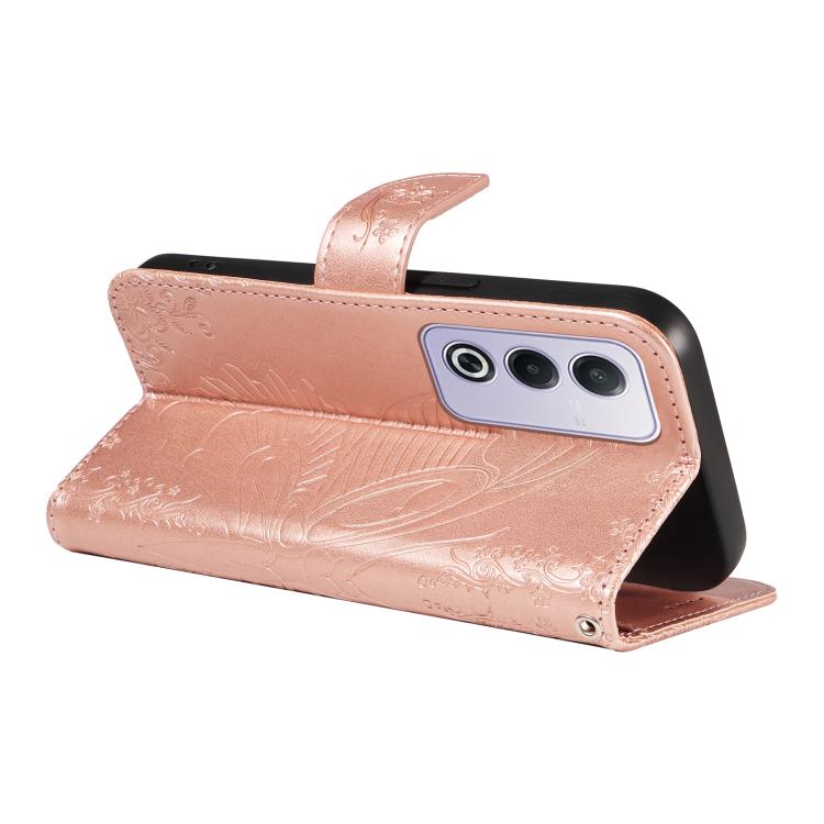 For OPPO K12X 5G Global Swallowtail Butterfly Embossed Leather Phone Case