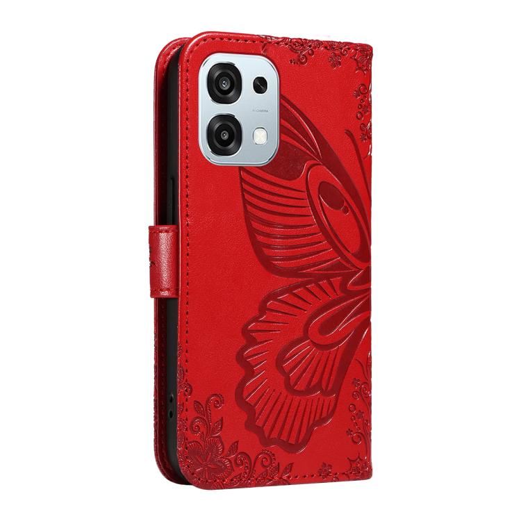 For OPPO A6 Pro 4G / 5G Global Swallowtail Butterfly Embossed Leather Phone Case