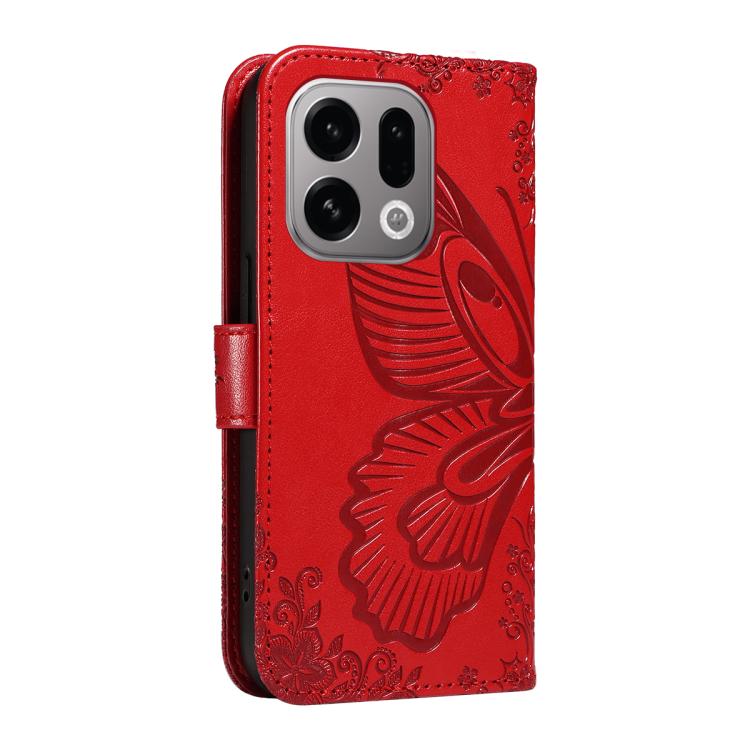 For OPPO Find X9 Swallowtail Butterfly Embossed Leather Phone Case