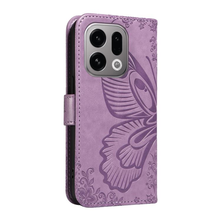 For OPPO Find X9 Swallowtail Butterfly Embossed Leather Phone Case