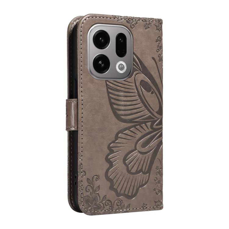 For OPPO Find X9 Swallowtail Butterfly Embossed Leather Phone Case