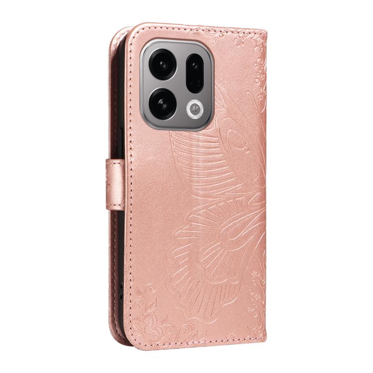 For OPPO Find X9 Swallowtail Butterfly Embossed Leather Phone Case