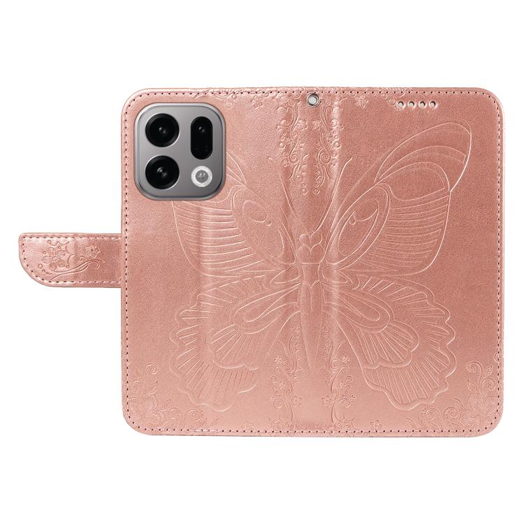 For OPPO Find X9 Swallowtail Butterfly Embossed Leather Phone Case