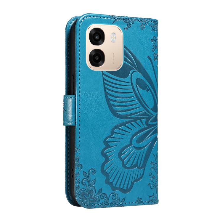 For OPPO A6X 5G / A6 5G Swallowtail Butterfly Embossed Leather Phone Case