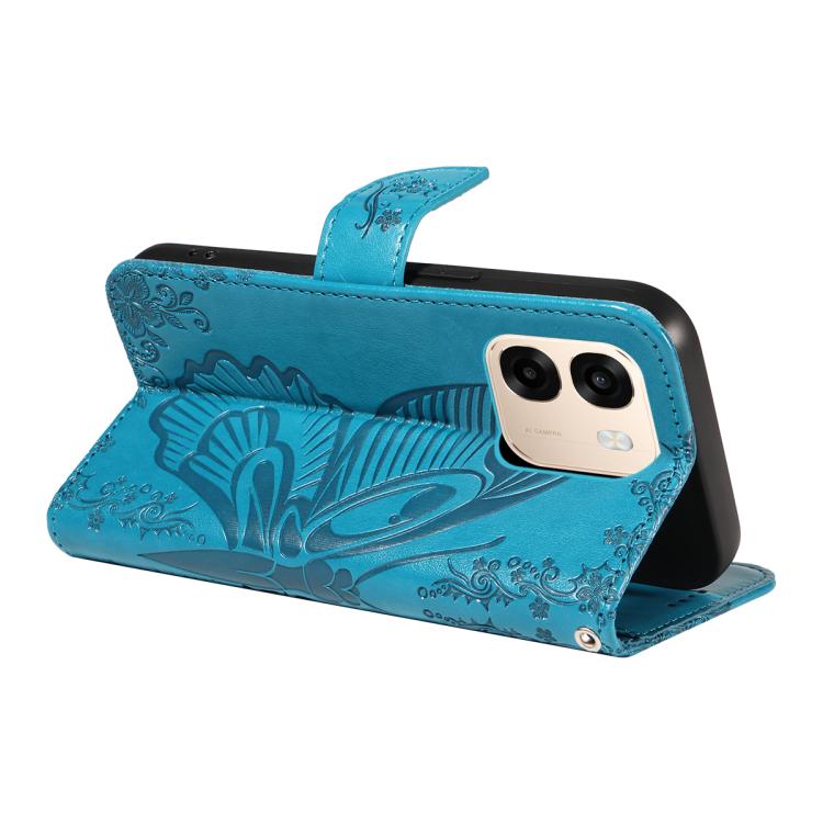 For OPPO A6X 5G / A6 5G Swallowtail Butterfly Embossed Leather Phone Case