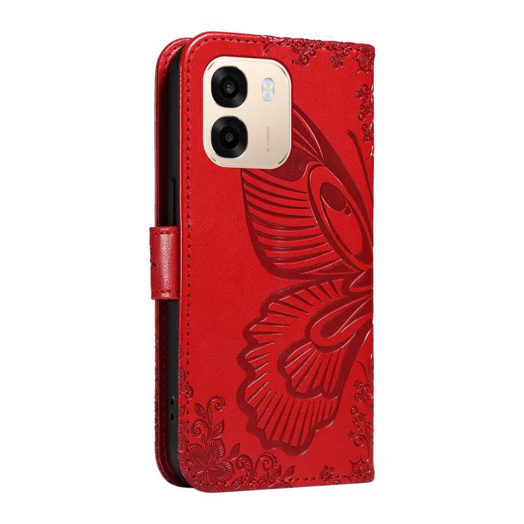 For OPPO A6X 5G / A6 5G Swallowtail Butterfly Embossed Leather Phone Case
