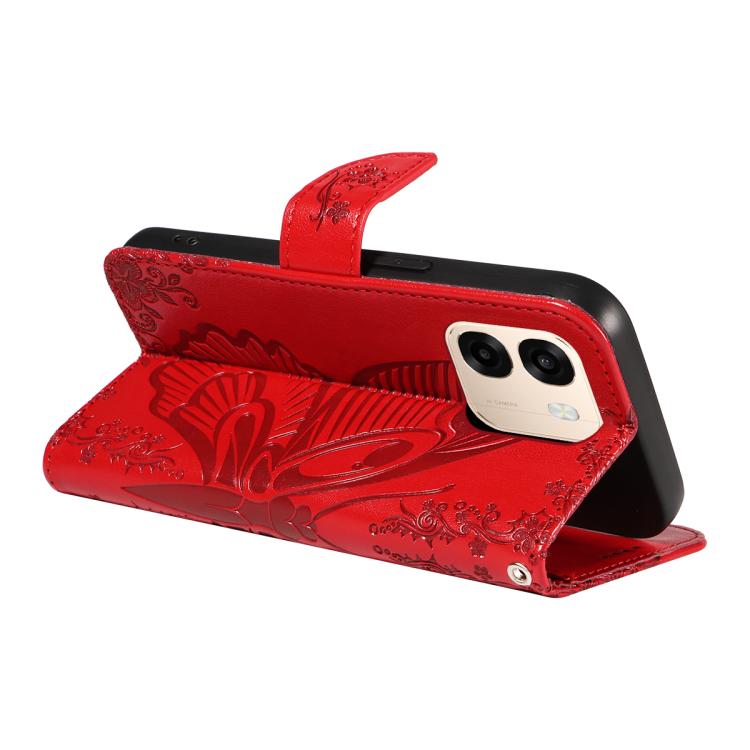 For OPPO A6X 5G / A6 5G Swallowtail Butterfly Embossed Leather Phone Case