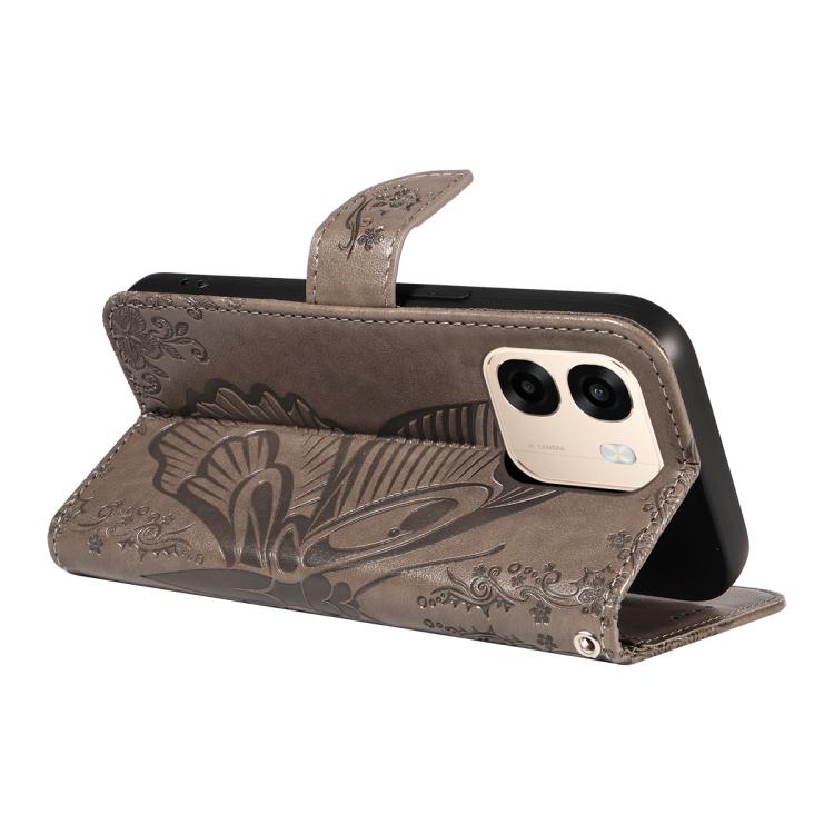For OPPO A6X 5G / A6 5G Swallowtail Butterfly Embossed Leather Phone Case
