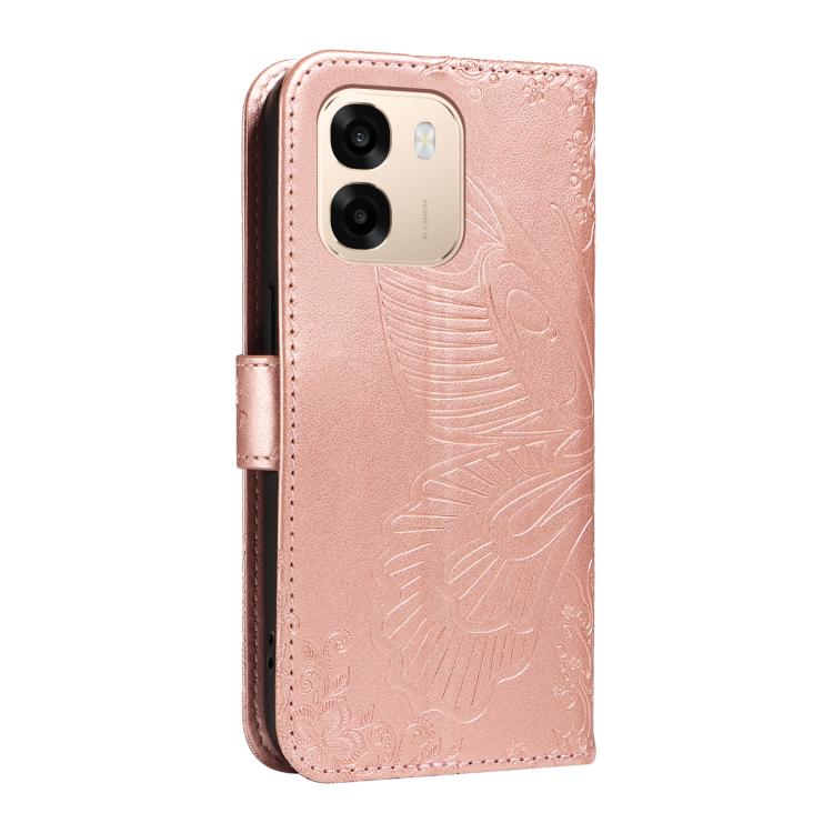 For OPPO A6X 5G / A6 5G Swallowtail Butterfly Embossed Leather Phone Case