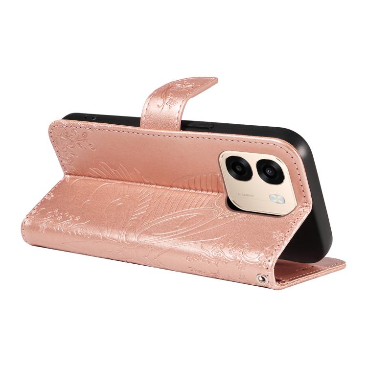 For OPPO A6X 5G / A6 5G Swallowtail Butterfly Embossed Leather Phone Case