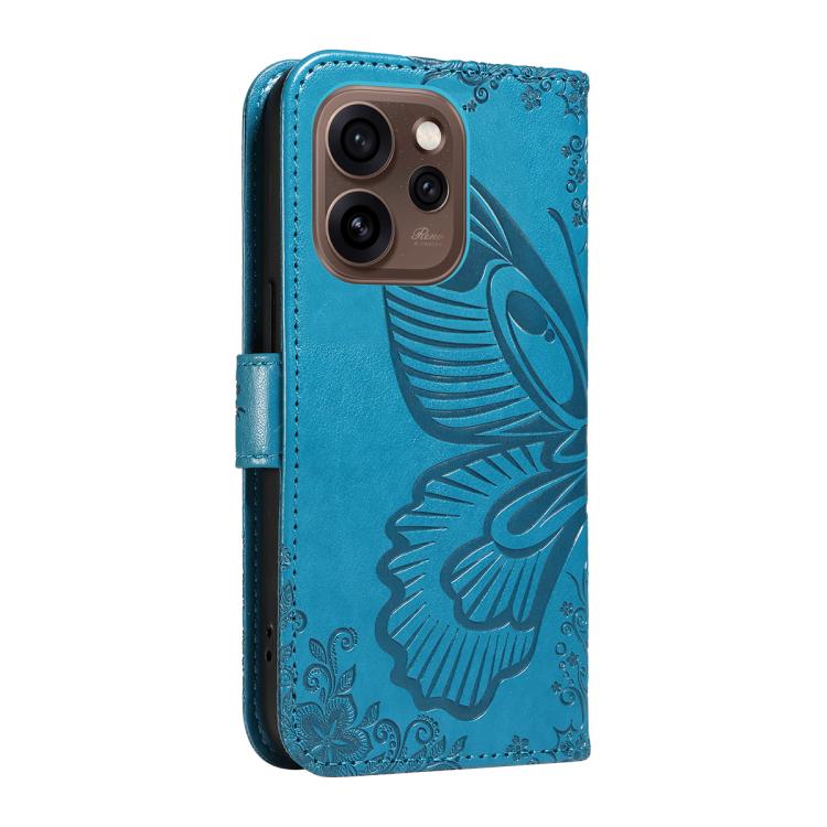 For OPPO Reno15 5G Global Swallowtail Butterfly Embossed Leather Phone Case