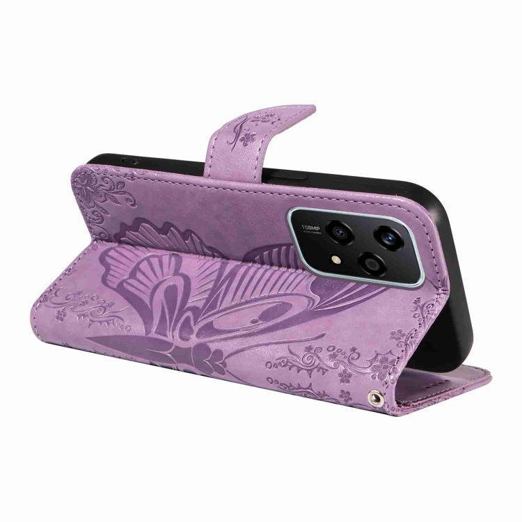 For Honor 200 Lite Global Swallowtail Butterfly Embossed Leather Phone Case