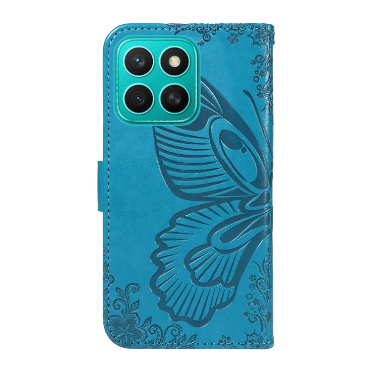 For Honor X8C 4G Global Swallowtail Butterfly Embossed Leather Phone Case