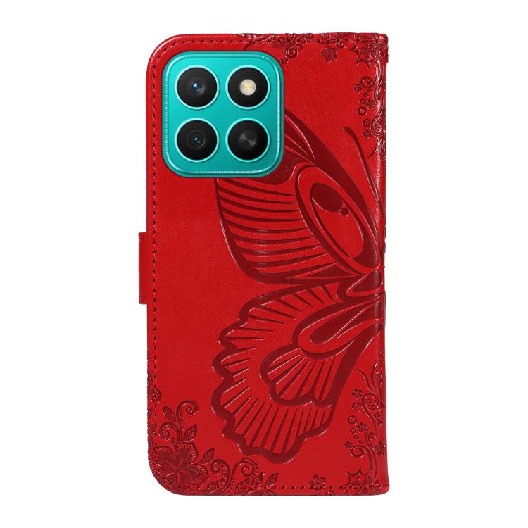 For Honor X8C 4G Global Swallowtail Butterfly Embossed Leather Phone Case