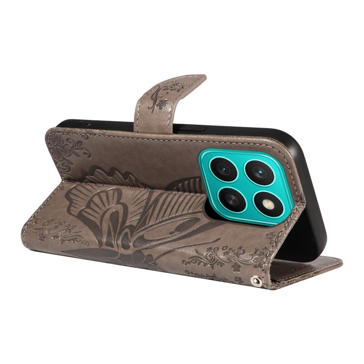 For Honor X8C 4G Global Swallowtail Butterfly Embossed Leather Phone Case