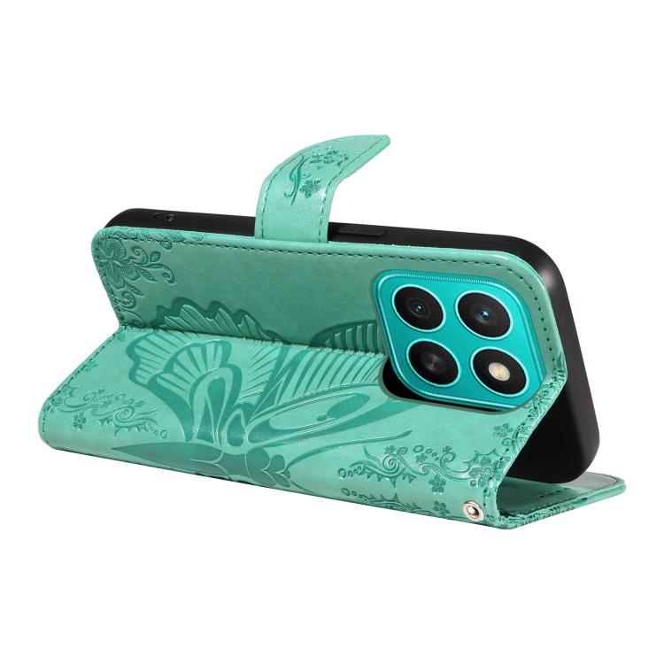 For Honor X8C 4G Global Swallowtail Butterfly Embossed Leather Phone Case
