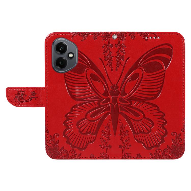 For Honor 400 Global 156.5mm Swallowtail Butterfly Embossed Leather Phone Case