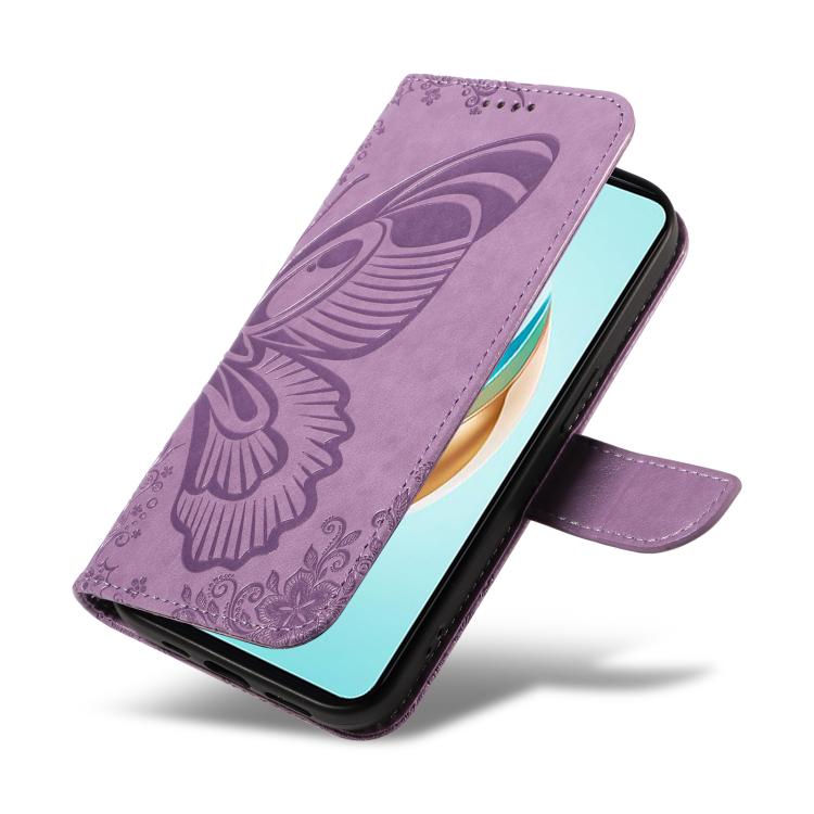 For Honor X6c / X6b / X6a / X5b Swallowtail Butterfly Embossed Leather Phone Case