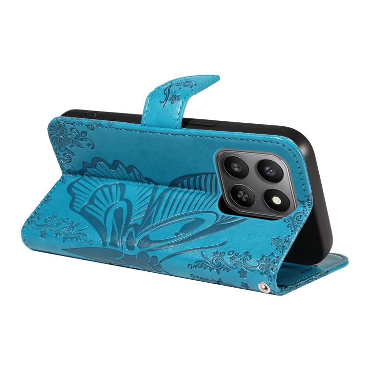For Honor 400 Smart 5G Swallowtail Butterfly Embossed Leather Phone Case