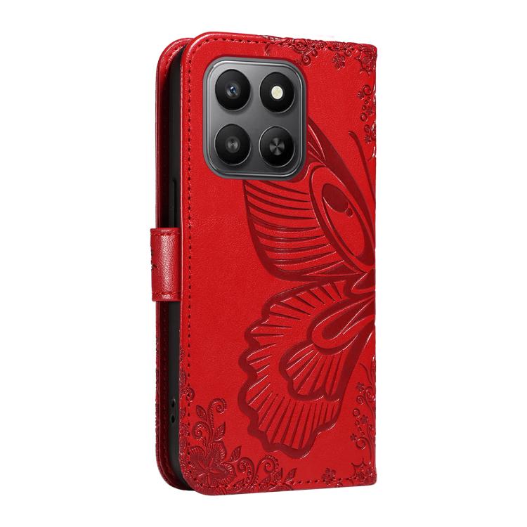 For Honor 400 Smart 5G Swallowtail Butterfly Embossed Leather Phone Case