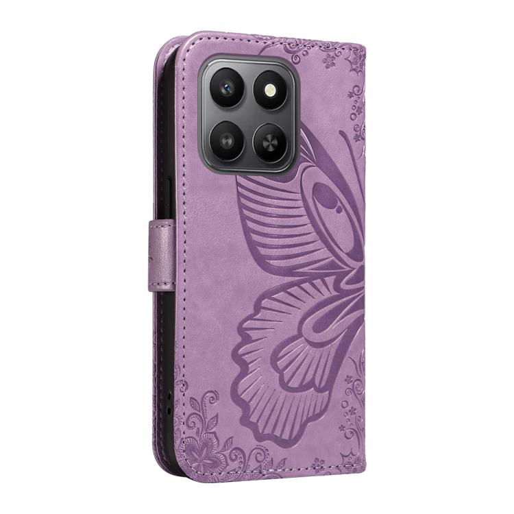 For Honor 400 Smart 5G Swallowtail Butterfly Embossed Leather Phone Case