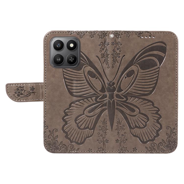 For Honor 400 Smart 5G Swallowtail Butterfly Embossed Leather Phone Case