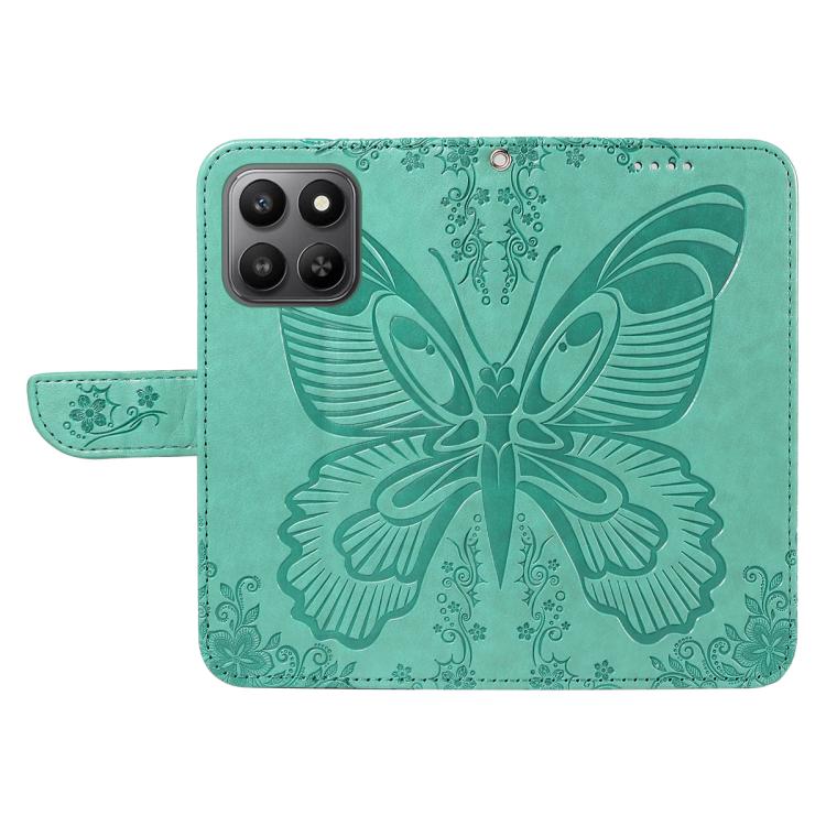 For Honor 400 Smart 5G Swallowtail Butterfly Embossed Leather Phone Case