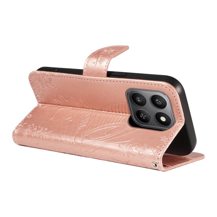 For Honor 400 Smart 5G Swallowtail Butterfly Embossed Leather Phone Case