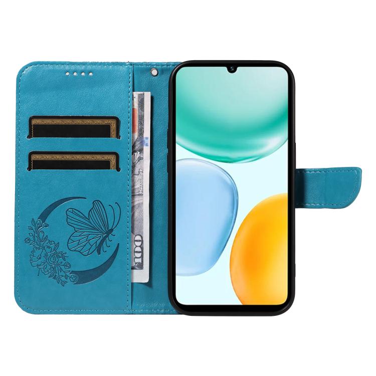 For Honor X5c Plus Swallowtail Butterfly Embossed Leather Phone Case