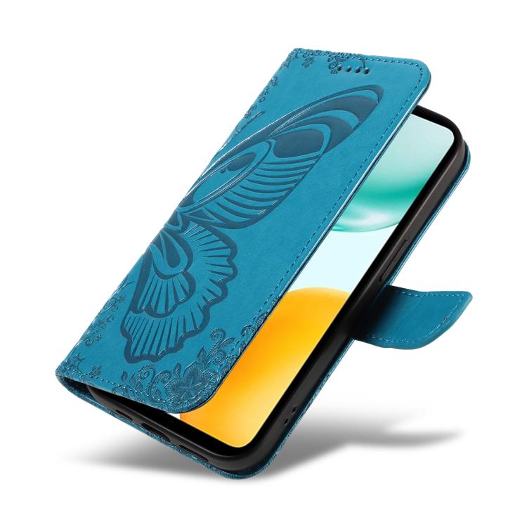 For Honor X5c Plus Swallowtail Butterfly Embossed Leather Phone Case