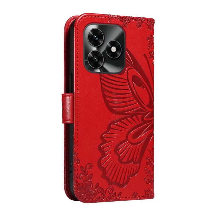 For Honor X5c Plus Swallowtail Butterfly Embossed Leather Phone Case