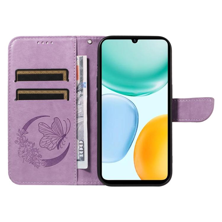 For Honor X5c Plus Swallowtail Butterfly Embossed Leather Phone Case