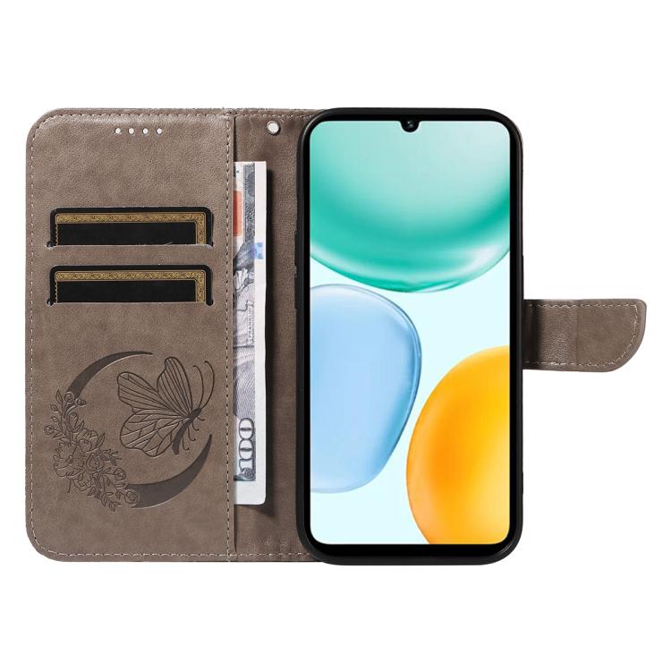 For Honor X5c Plus Swallowtail Butterfly Embossed Leather Phone Case