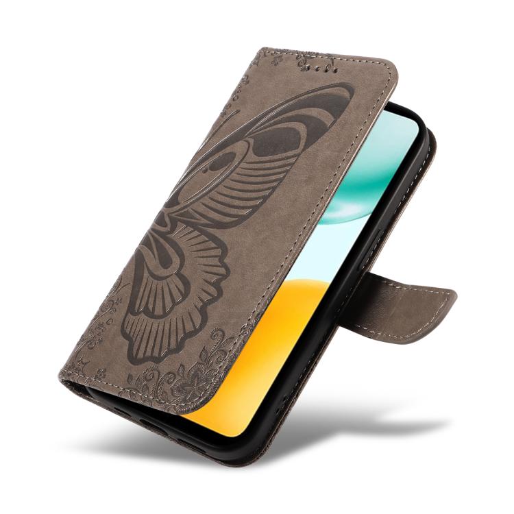 For Honor X5c Plus Swallowtail Butterfly Embossed Leather Phone Case