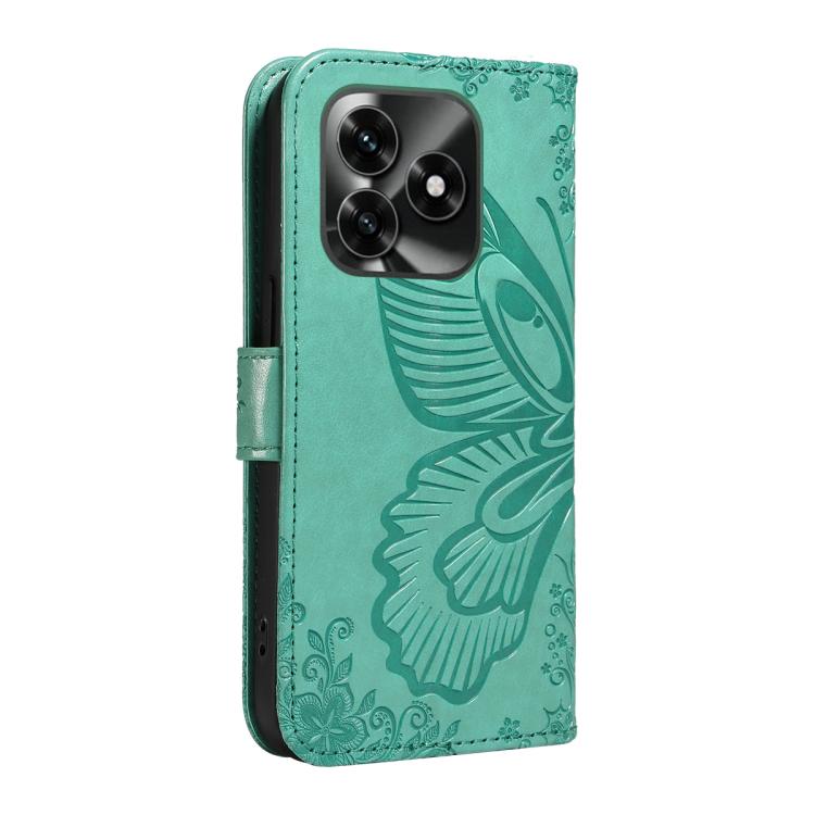 For Honor X5c Plus Swallowtail Butterfly Embossed Leather Phone Case