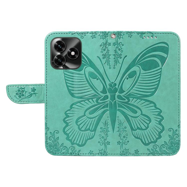 For Honor X5c Plus Swallowtail Butterfly Embossed Leather Phone Case