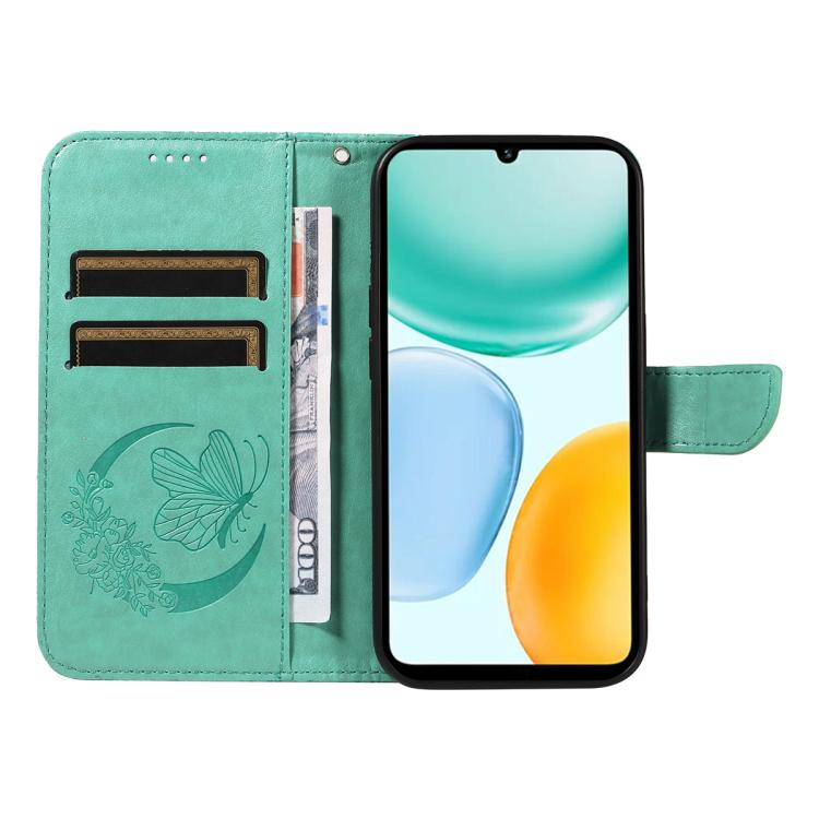 For Honor X5c Plus Swallowtail Butterfly Embossed Leather Phone Case