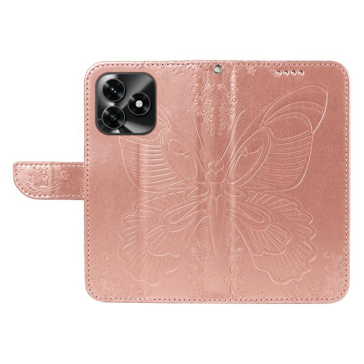 For Honor X5c Plus Swallowtail Butterfly Embossed Leather Phone Case