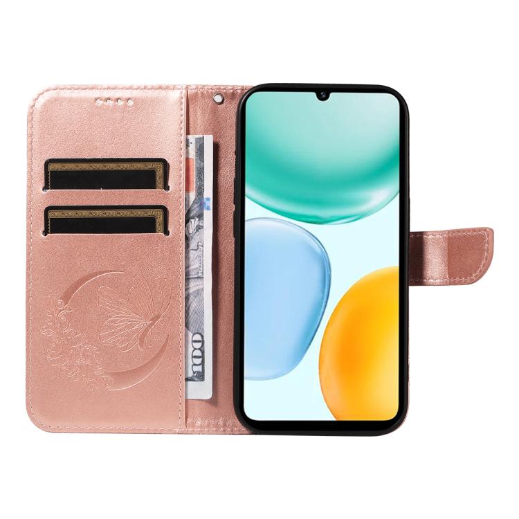 For Honor X5c Plus Swallowtail Butterfly Embossed Leather Phone Case
