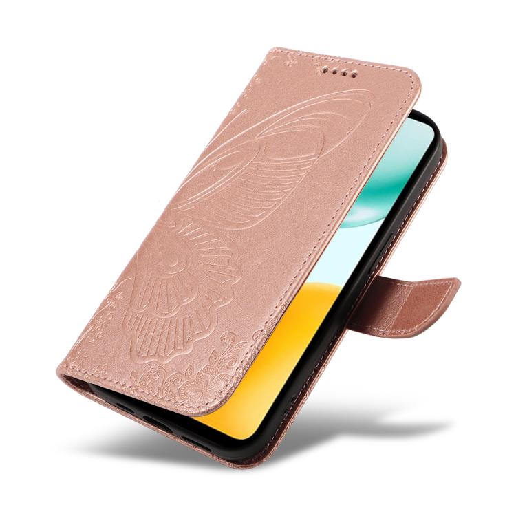 For Honor X5c Plus Swallowtail Butterfly Embossed Leather Phone Case