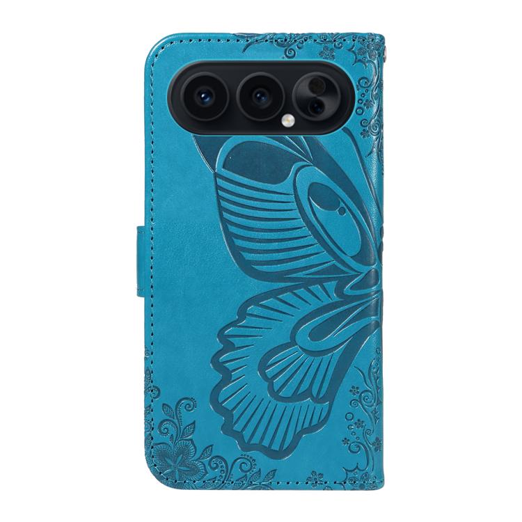 For Honor 500 Pro Global 155.8mm Swallowtail Butterfly Embossed Leather Phone Case