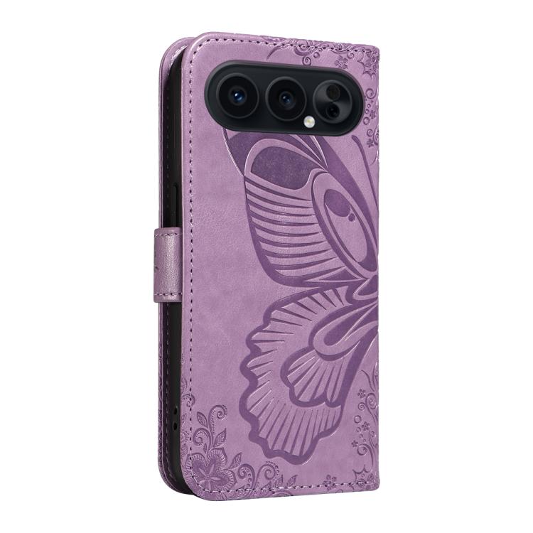 For Honor 500 Pro Global 155.8mm Swallowtail Butterfly Embossed Leather Phone Case