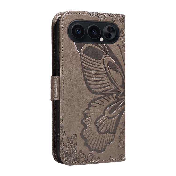 For Honor 500 Pro Global 155.8mm Swallowtail Butterfly Embossed Leather Phone Case